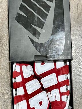 University Red and White Athletic Sneakers M 9.5